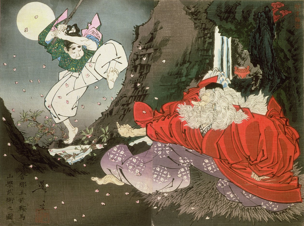 Yoshitsune and the Tengu King by Tsukioka Yoshitoshi