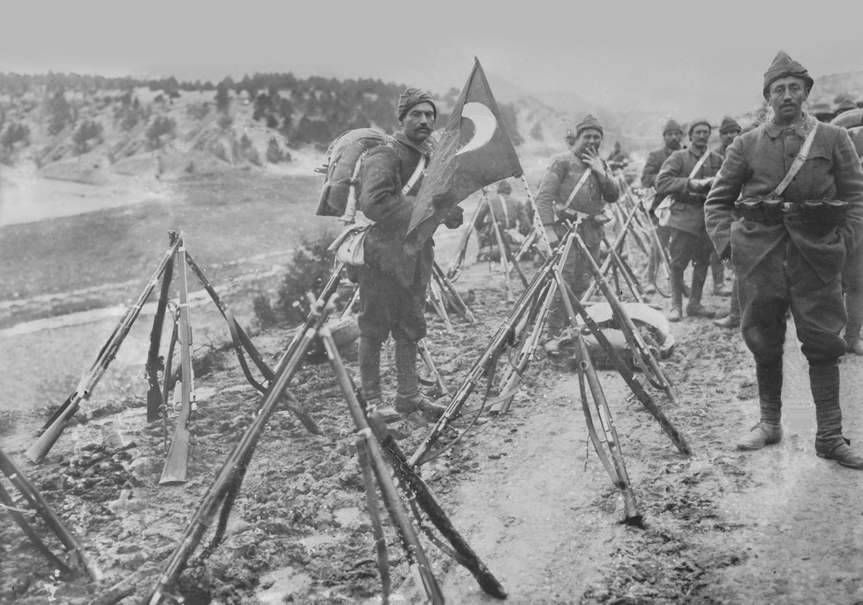 Turkish Infantry Column at rest by Turkish Photographer