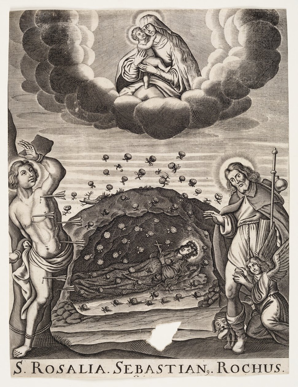 St Rosalia, St Sebastian and St Rocco by Ubekendt