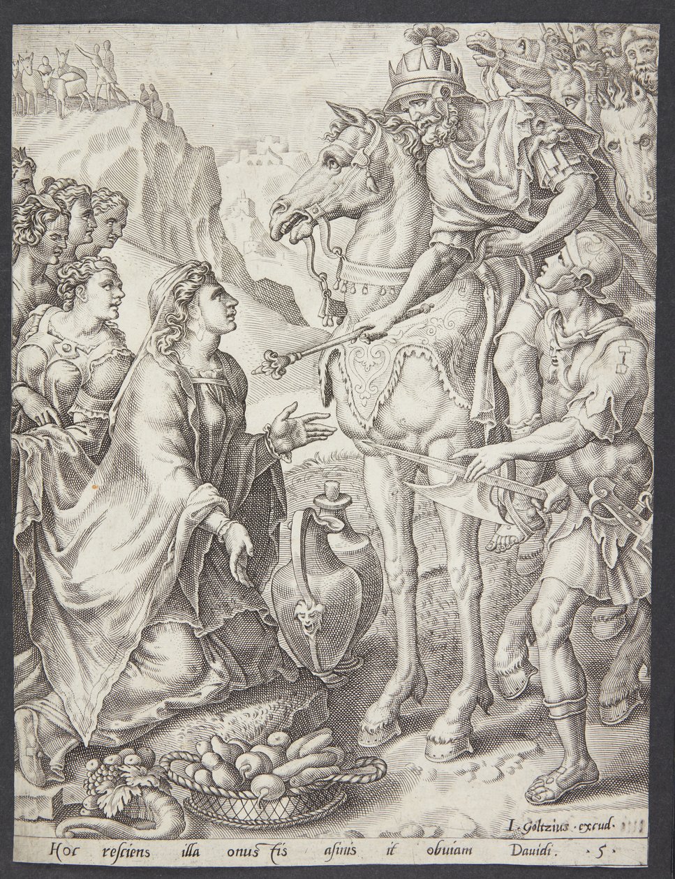 Abigail Soothing David by Ubekendt efter Maarten van Heemskerck