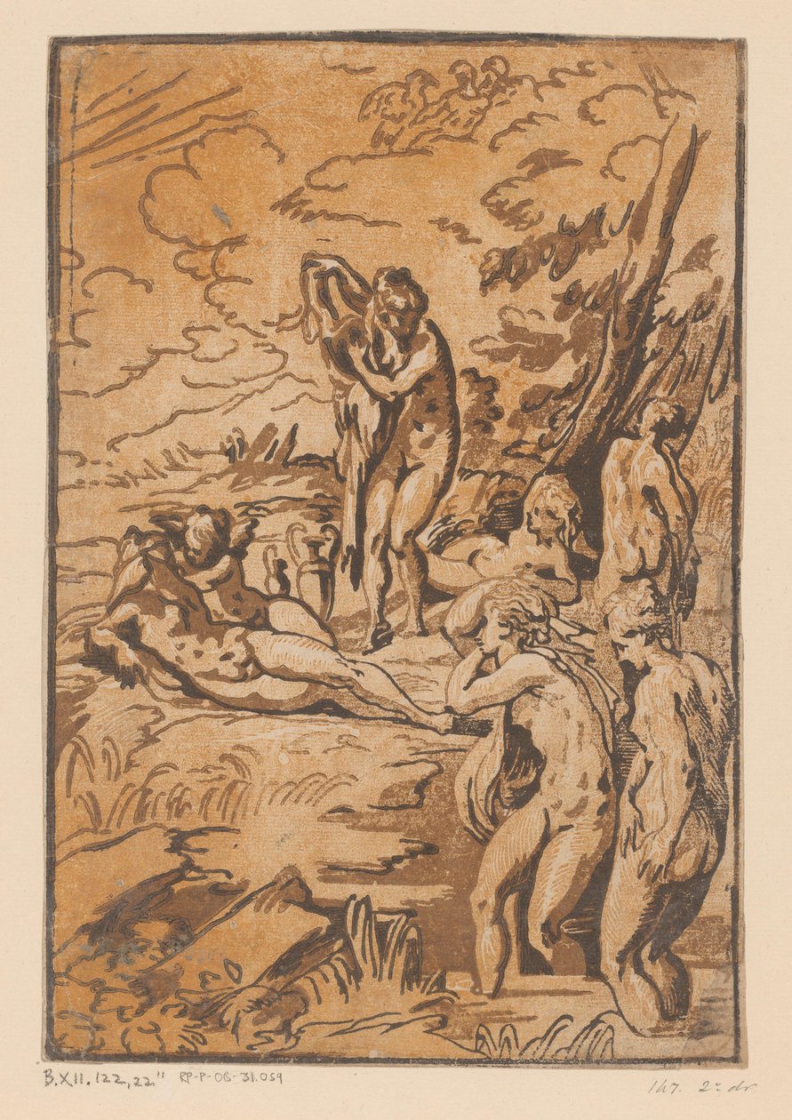 Bathing Nymphs by Ugo da Carpi (possibly)