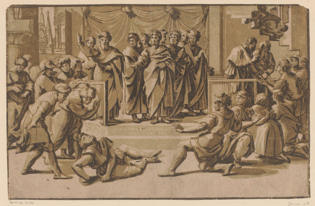 Death of Ananias by Ugo da Carpi