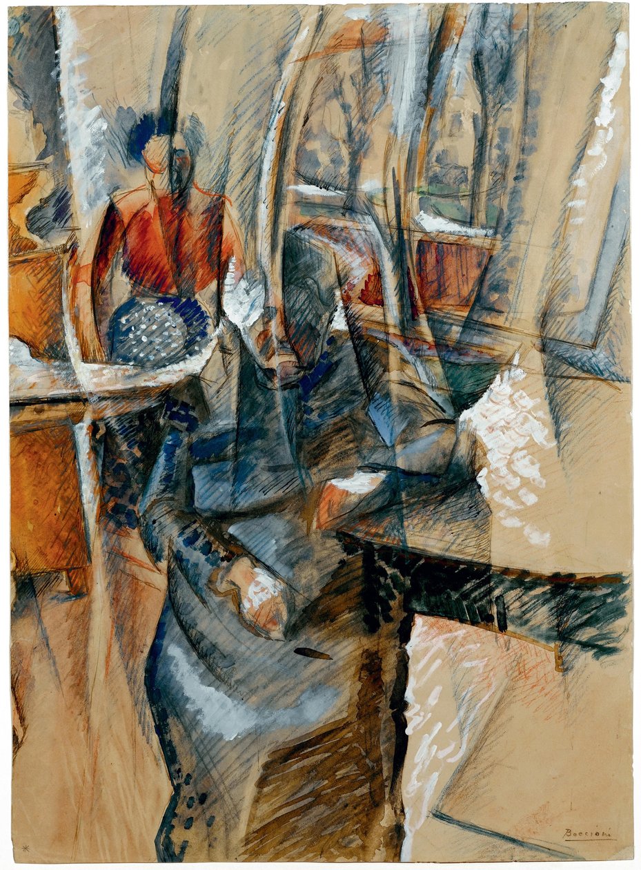 Interior with Two Female Figures by Umberto Boccioni