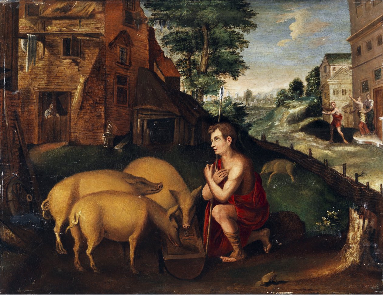 The Prodigal Son as Swineherd by Unbekannt Unbekannt