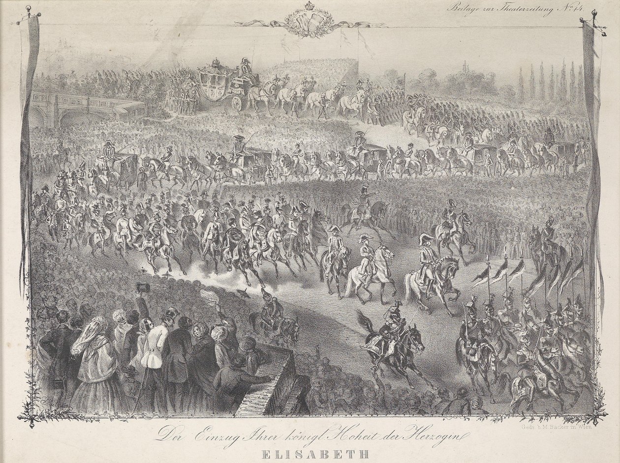 Entry of Her Royal Highness Duchess Elisabeth in Bavaria into Vienna 1854 by Unbekannt Unbekannt
