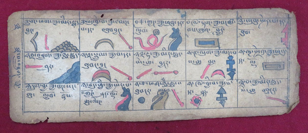 Ersu Astrological Almanac for Half of a Month, with Ersu Shaba Pictographs and Explanations in Tibetan by Unbekannt Unbekannt