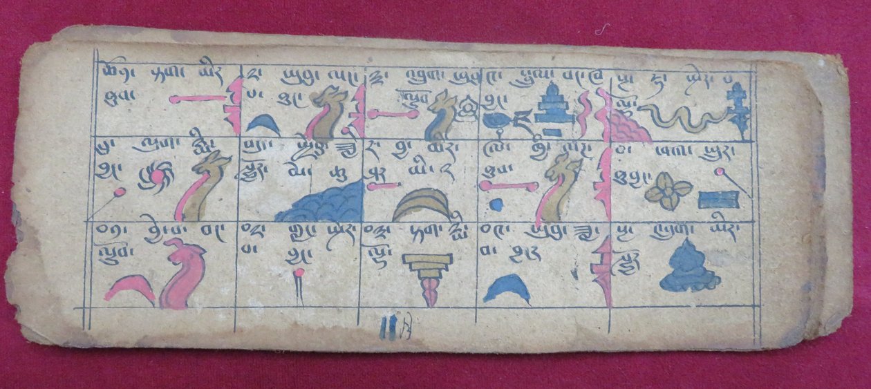 Ersu Astrological Almanac for Half of the 11th Month, with Ersu Shaba Pictographs and Explanations in Tibetan by Unbekannt Unbekannt
