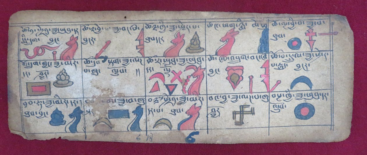 Ersu astrological almanac for half of the 6th month, with Ersu Shaba pictographs and explanations in Tibetan by Unbekannt Unbekannt
