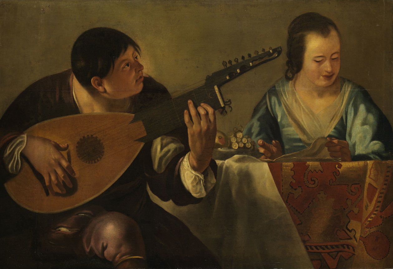 Lute Player and Singer by Unbekannt Unbekannt