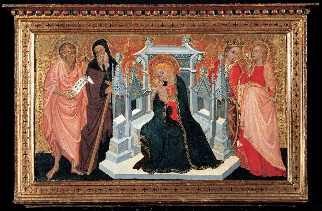 Madonna in Throne with Saints by Unbekannt Unbekannt
