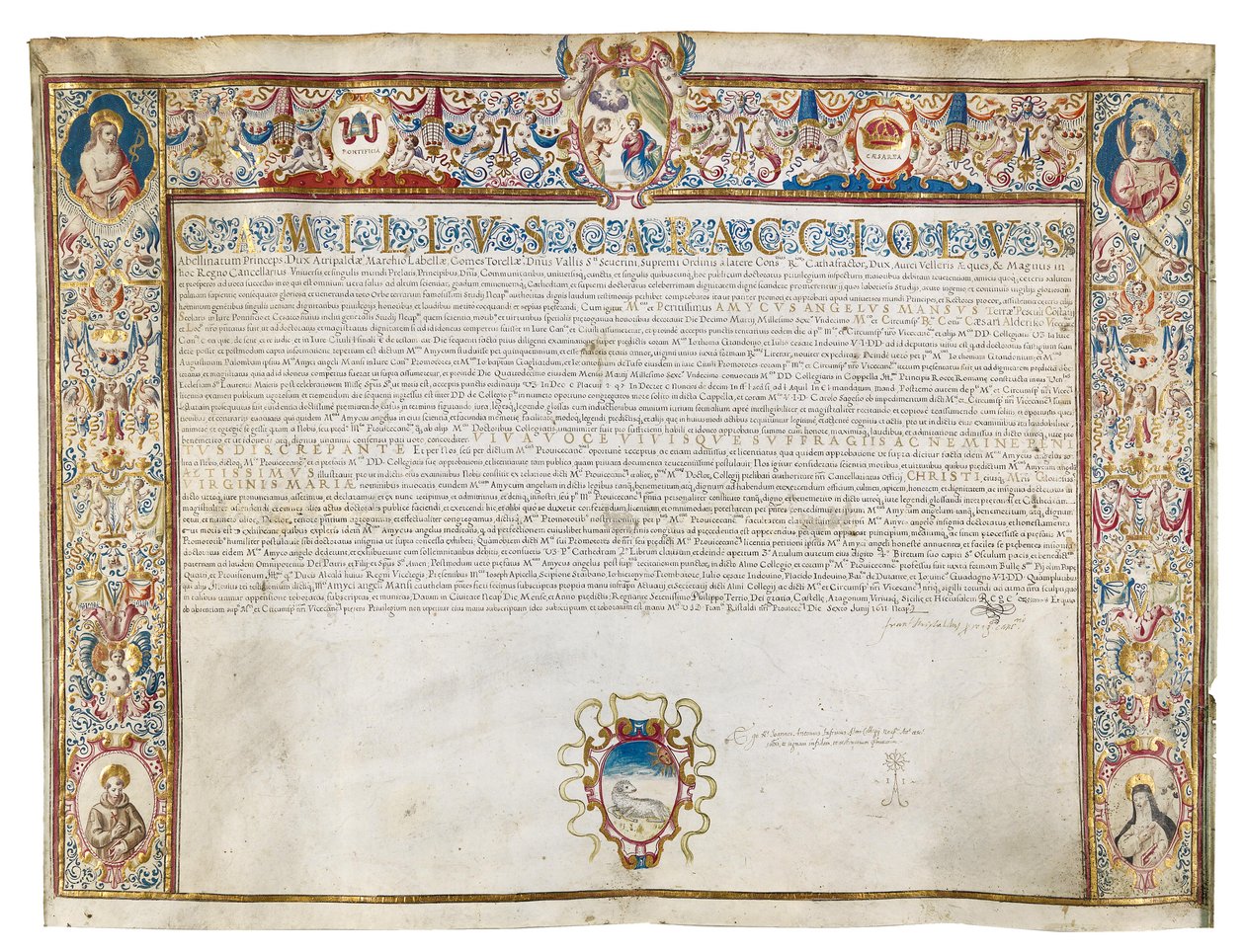 Certificate of Honor, Issued by Camillo Caracciolo by Unbekannt Unbekannt