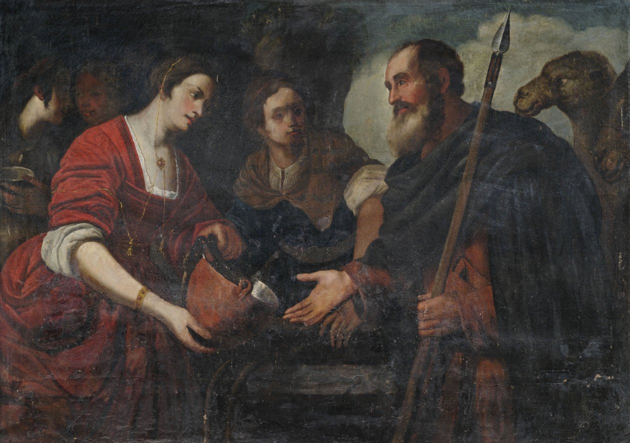 Rebecca and Eliezer at the Well by Unbekannt Unbekannt