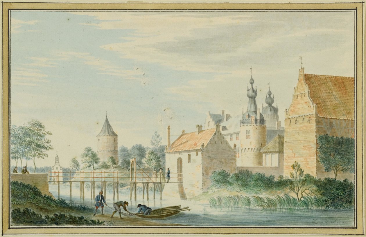 Castle Complex by a River by Unbekannt Unbekannt