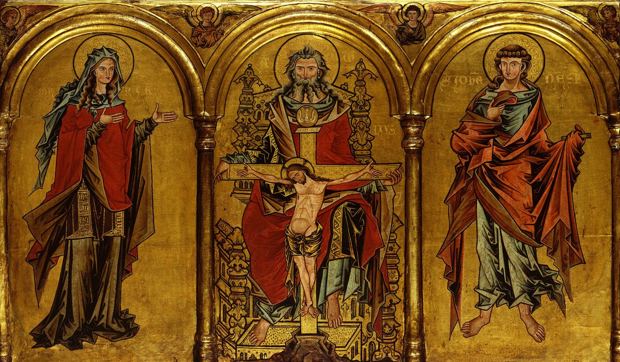 Altar Piece in Three Sections with the Throne of Grace by Unbekannt Unbekannt