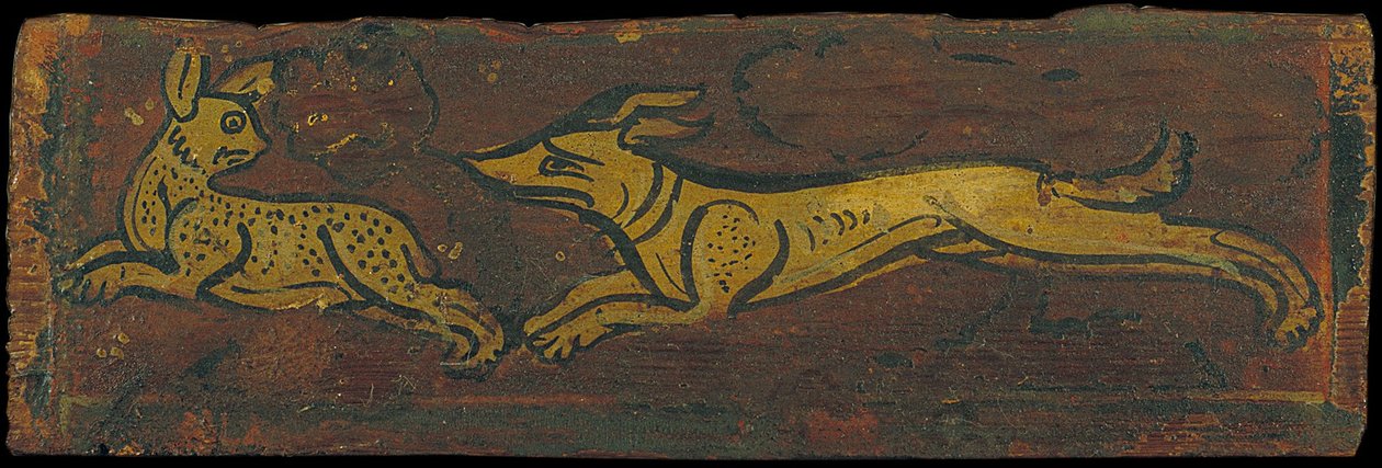Ceiling Panel with a Dog Pursuing a Hare by Unbekannt Unbekannt