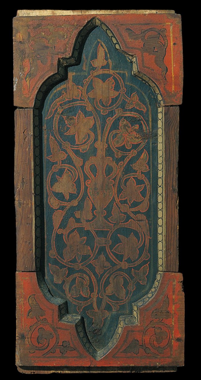 Coffered Ceiling Panel with Plant Motifs by Unbekannt Unbekannt