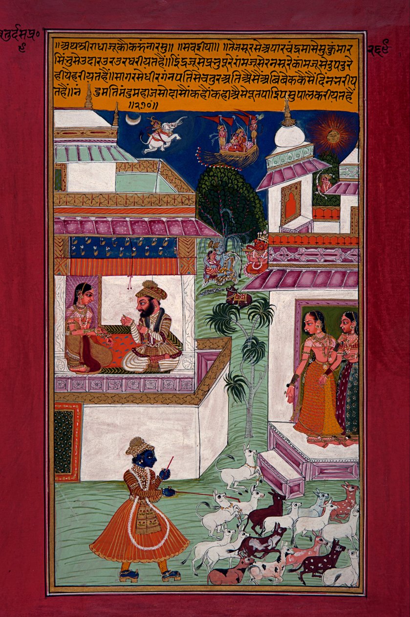 Cowherd Krishna and Surprised Radha by Unbekannt Unbekannt
