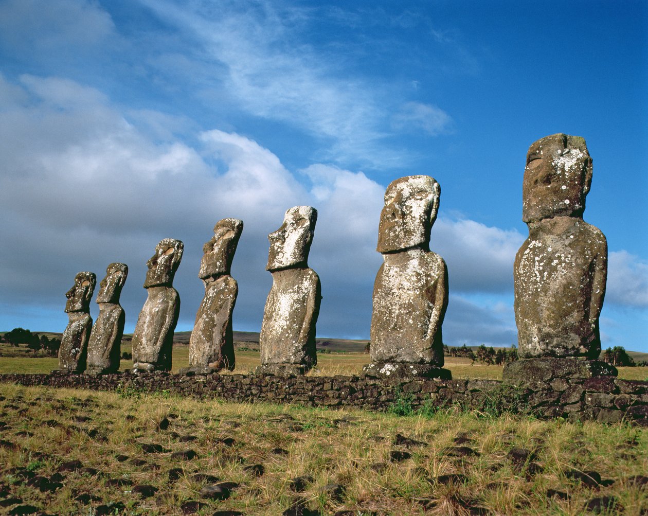 Monolithic Statues on Ahu Akivi by Unbekannt Unbekannt