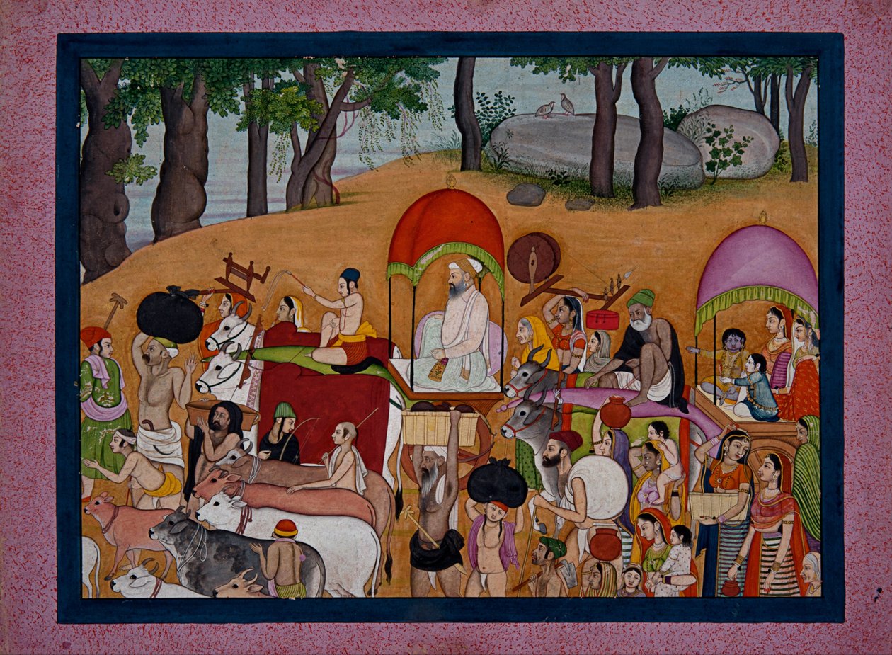 Nanda and Other Cowherds Moving to Vrindavana Based on the Story of the Bhagavata Purana by Unbekannt Unbekannt
