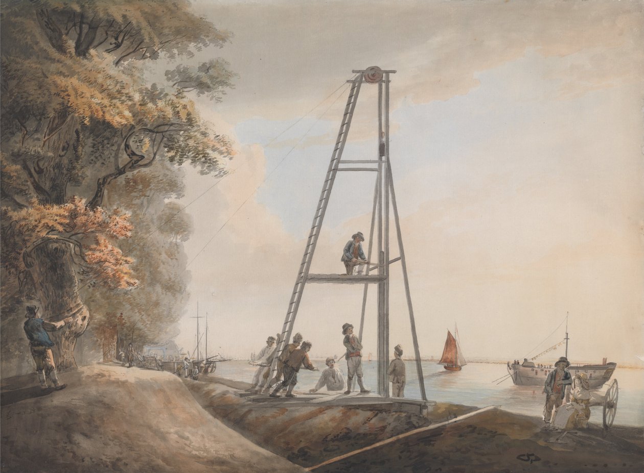 Pile Driving on the Banks of the Thames by Unbekannt Unbekannt