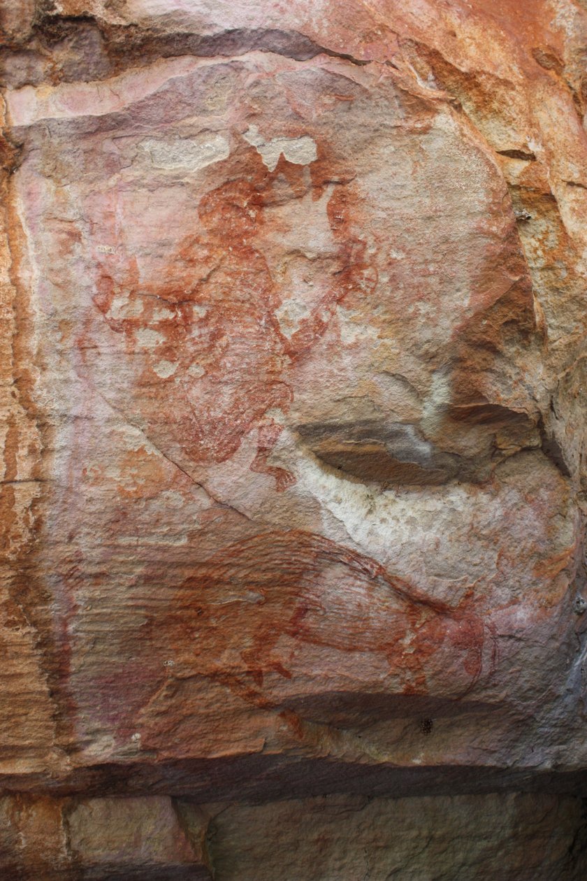 Red Human Figure and Wallaby by Unbekannt Unbekannt