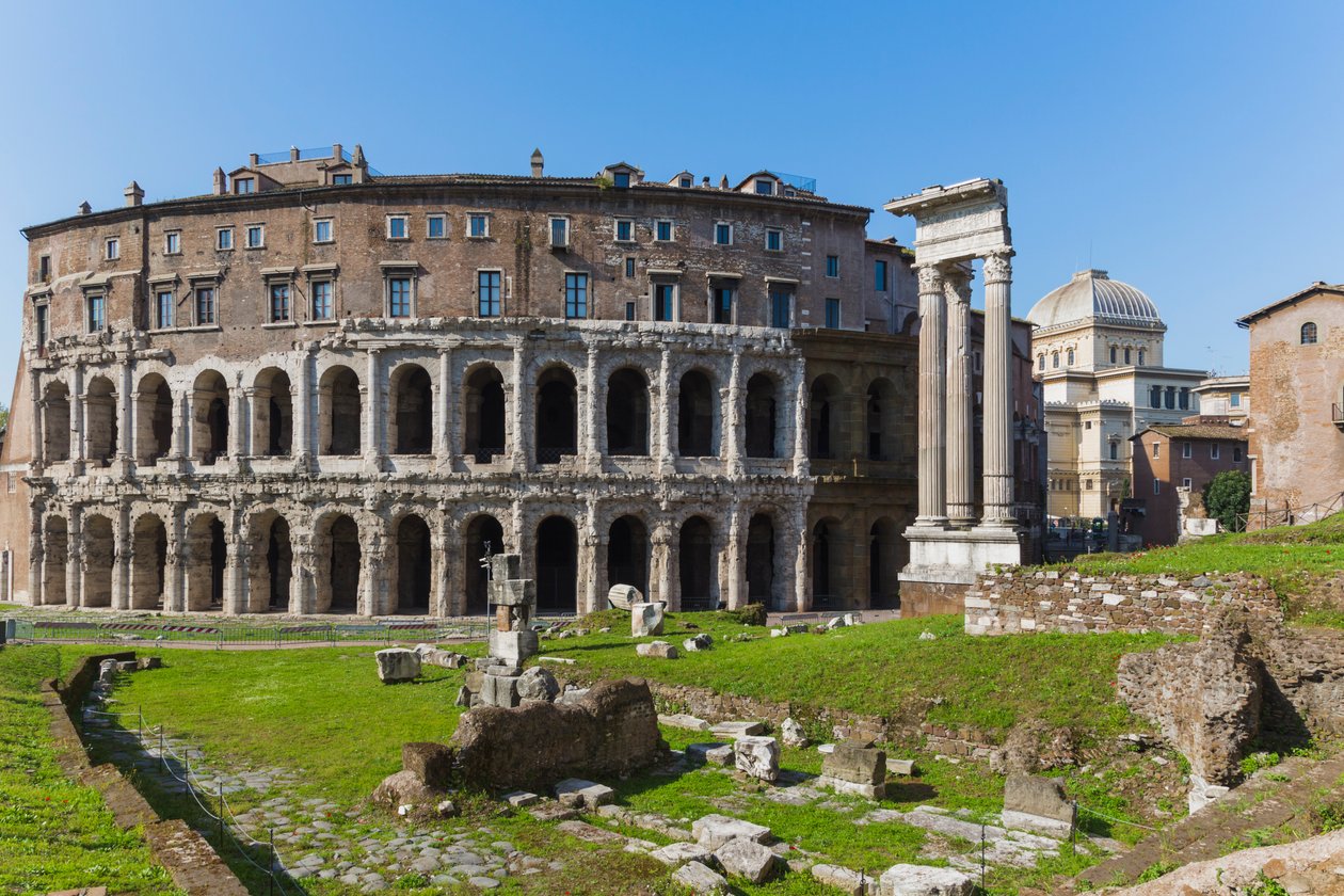Rome, Italy. Theatre of Marcellus and Temple of Apollo by Unbekannt Unbekannt