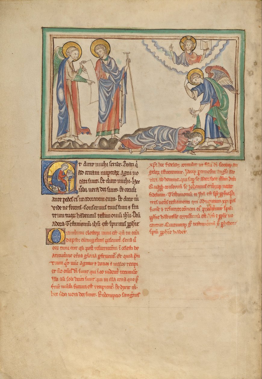 Saint John Praying to the Angel by Unbekannt Unbekannt