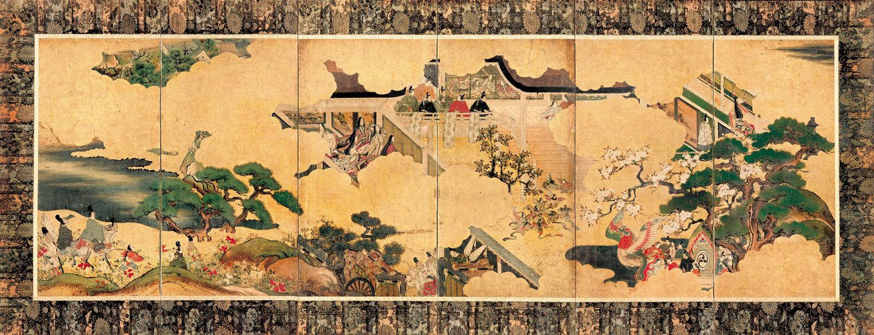 Scenes from the Three Chapters of The Tale of Genji by Unbekannt Unbekannt