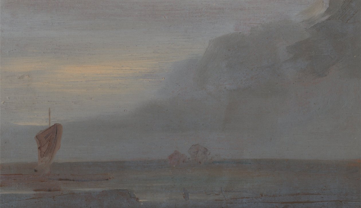 Seapiece with Boats- Evening by Unbekannt Unbekannt
