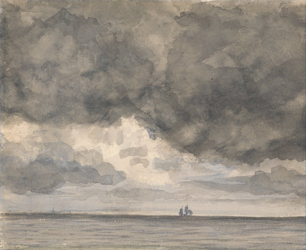 Seascape with Ship and Overhanging Sky by Unbekannt Unbekannt