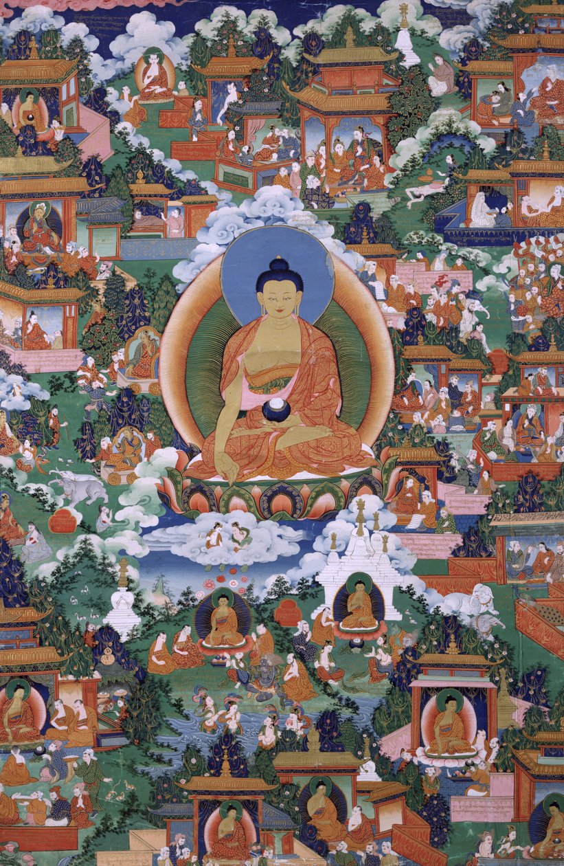 Shakyamuni Buddha with Avadana Legend Scenes by Unbekannt Unbekannt