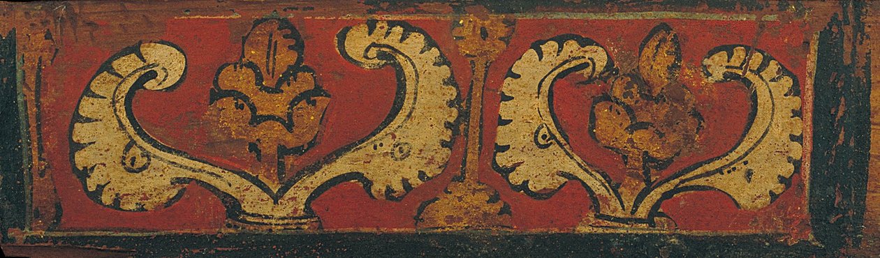 Small Coffered Ceiling Panel with Plant Motifs by Unbekannt Unbekannt