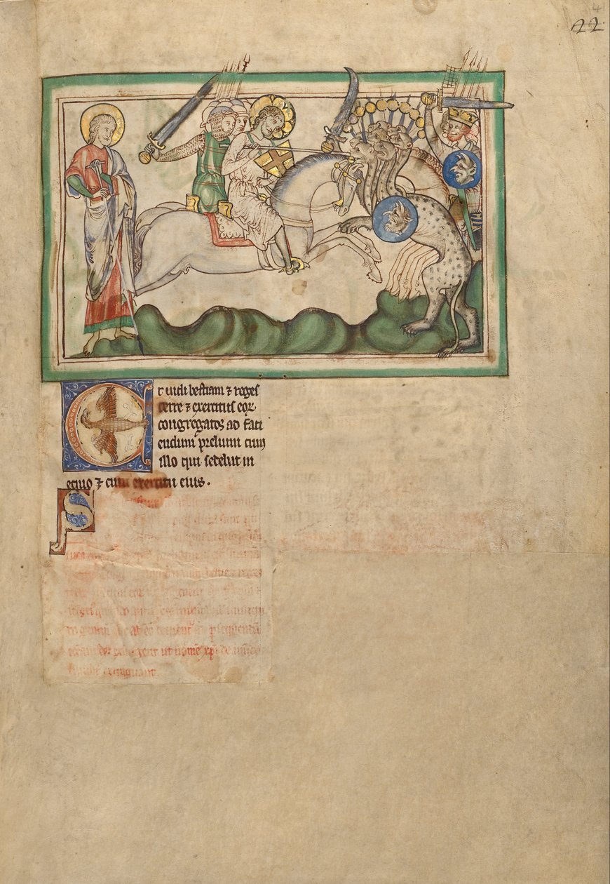 The Battle between the Horsemen and the Beast by Unbekannt Unbekannt