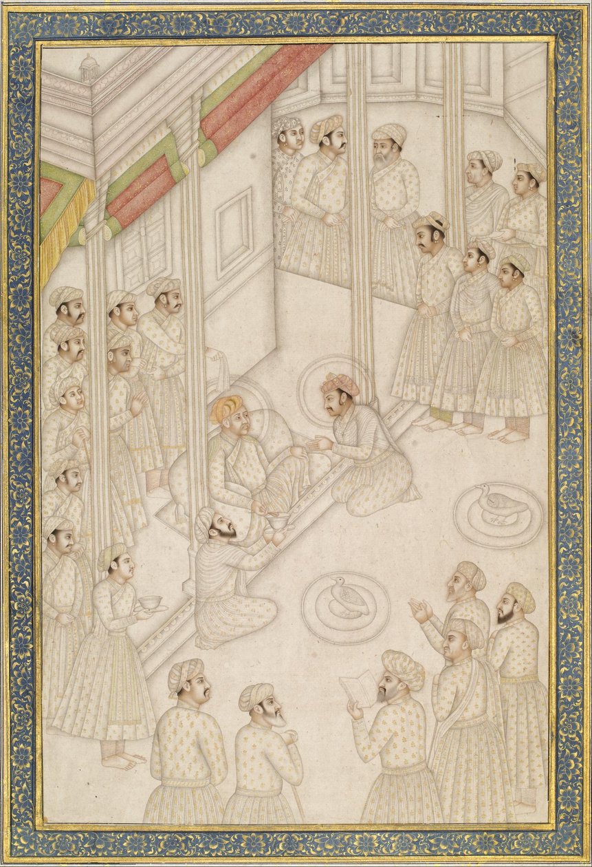 Mughal Emperor Akbar Holding Court During his Final Illness by Unbekannt Unbekannt