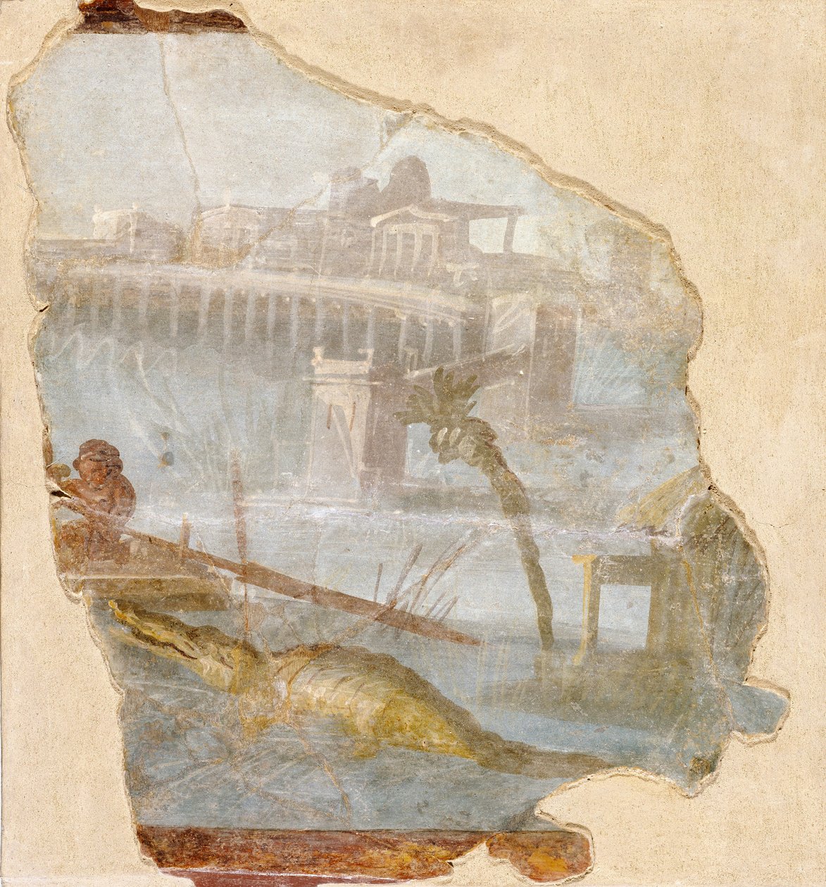 Wall Fragment with a Nile Landscape by Unbekannt Unbekannt