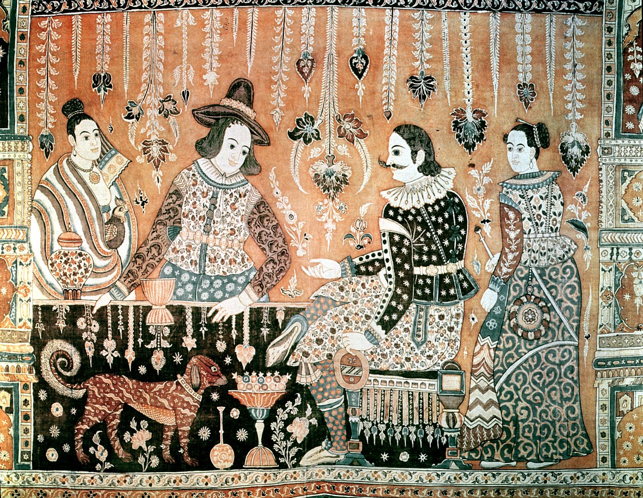 Wall hanging showing early traders to India, Indian, late 16th century by Unbekannt Unbekannt