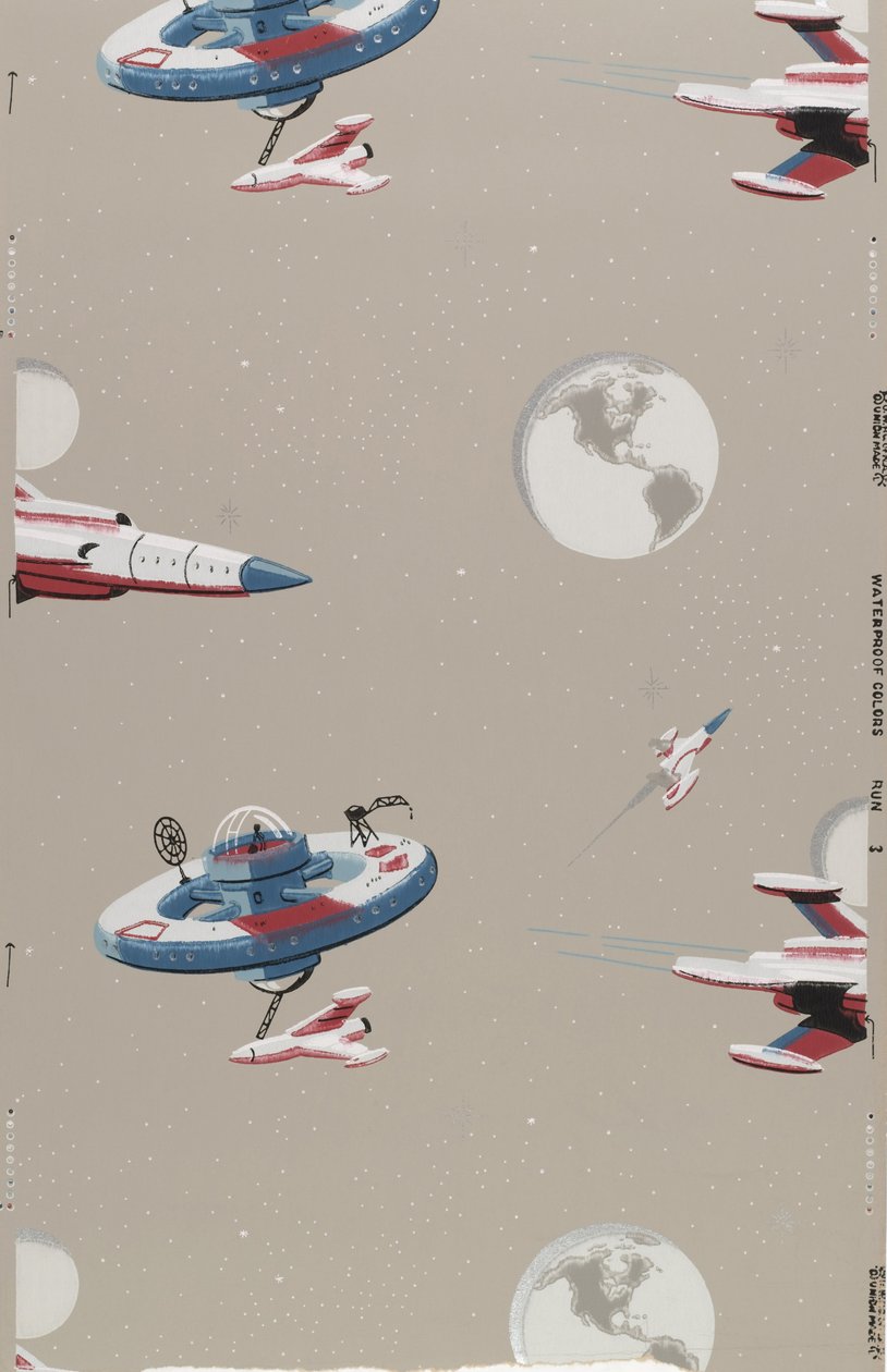 Wallpaper with Space Stations and Rockets by Unbekannt Unbekannt