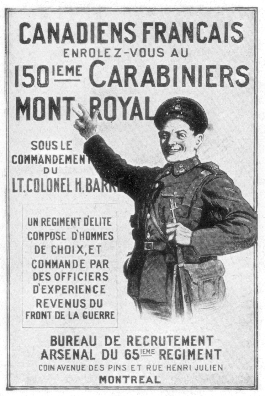 A French Canadian Army Recruitment Poster by Unbekannt