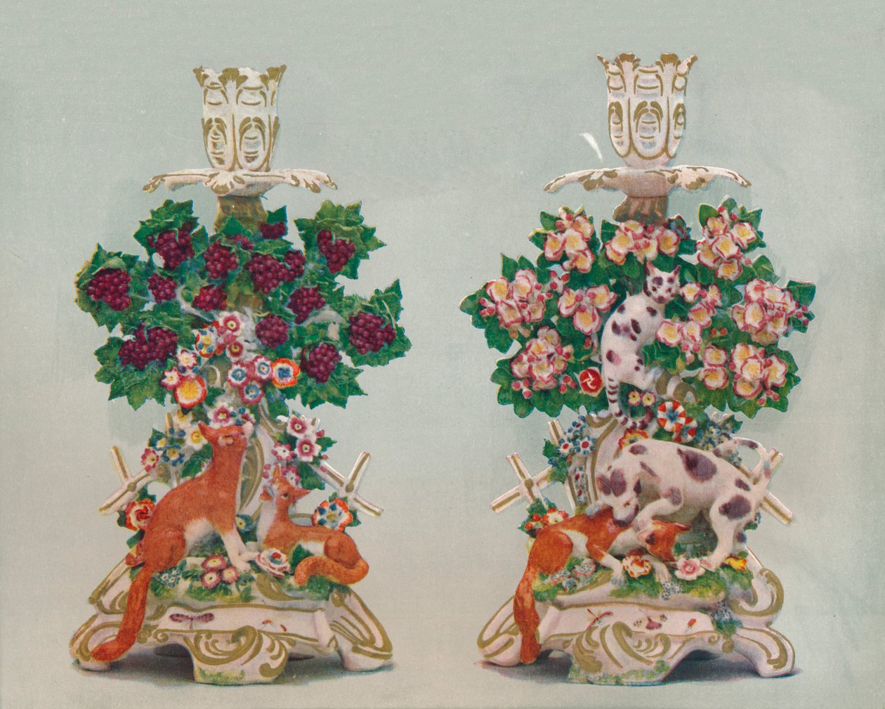 A Pair of Chelsea Candlesticks by Unbekannt