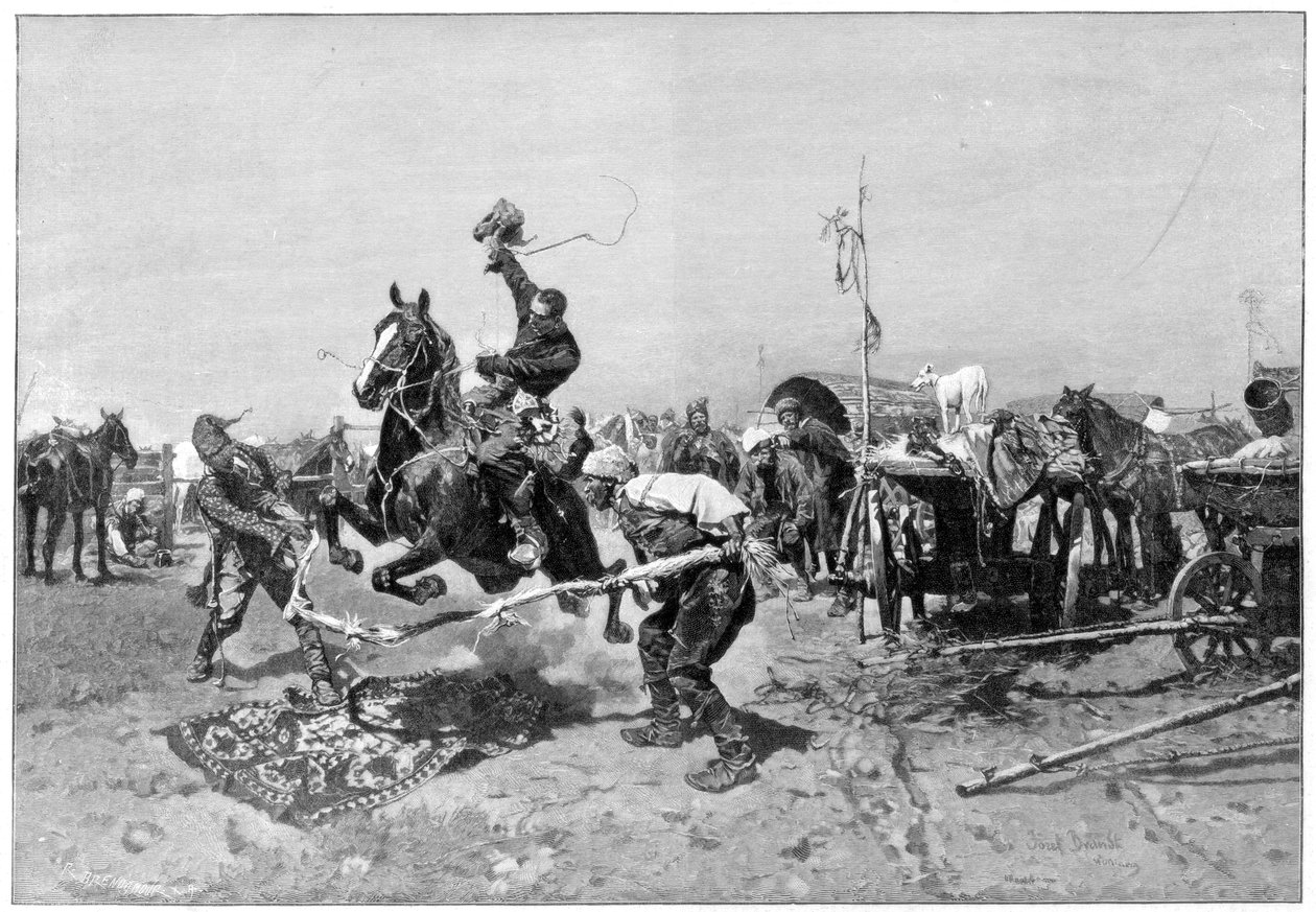A Russian horse fair by Unbekannt