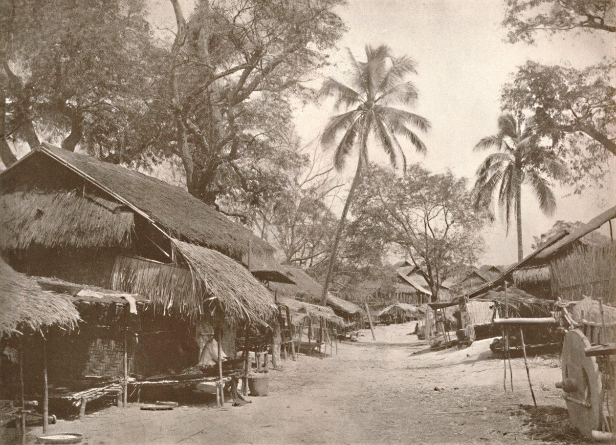A Typical Burmese Village Scene by Unbekannt