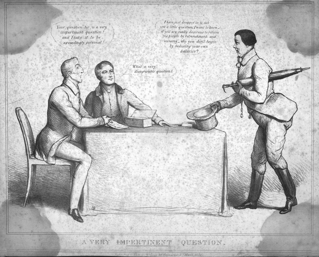 A Very ImPertinent Question, 1830 by Unbekannt