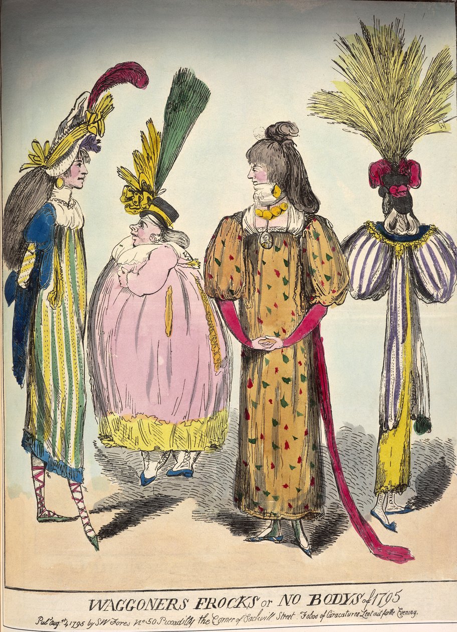 A Caricature of Late 18th Century Fashion by Unbekannt