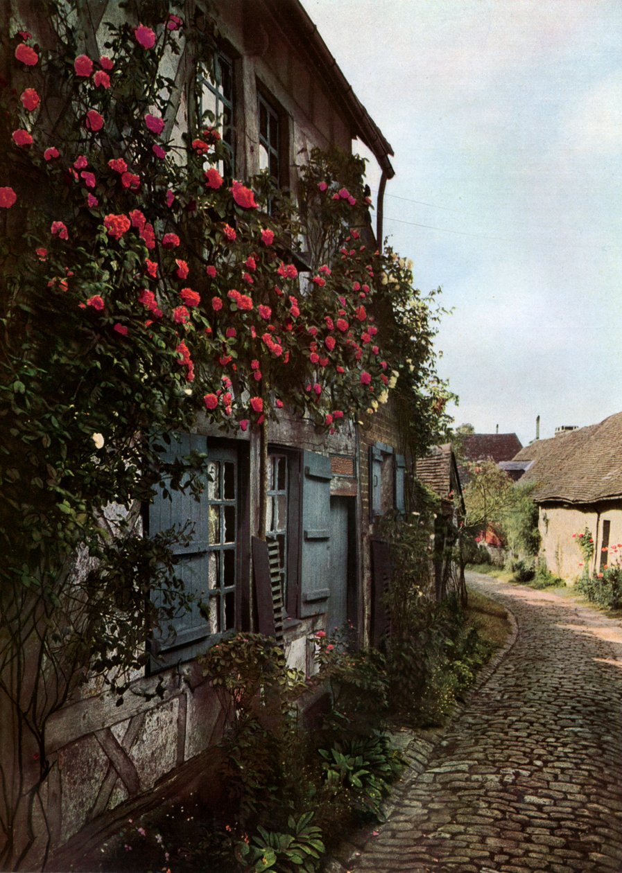 A Cobbled Street in Gerberoy, France by Unbekannt