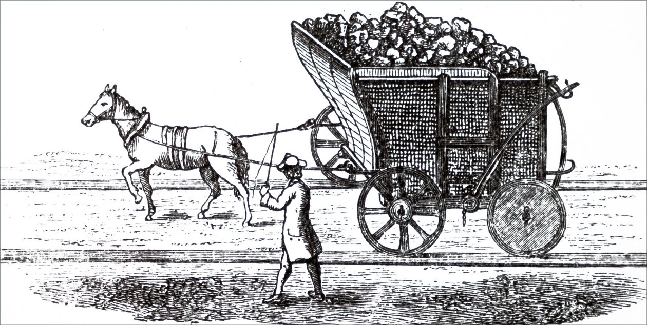 A Horse Drawing a Wagon of Coals by Unbekannt