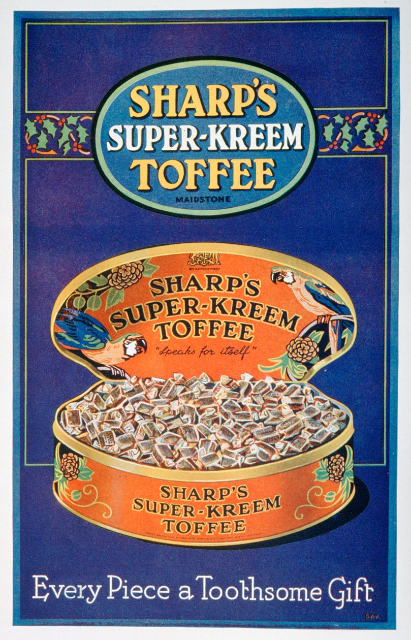 Advert for Sharps Super-Kreem Toffee, 1928 by Unbekannt