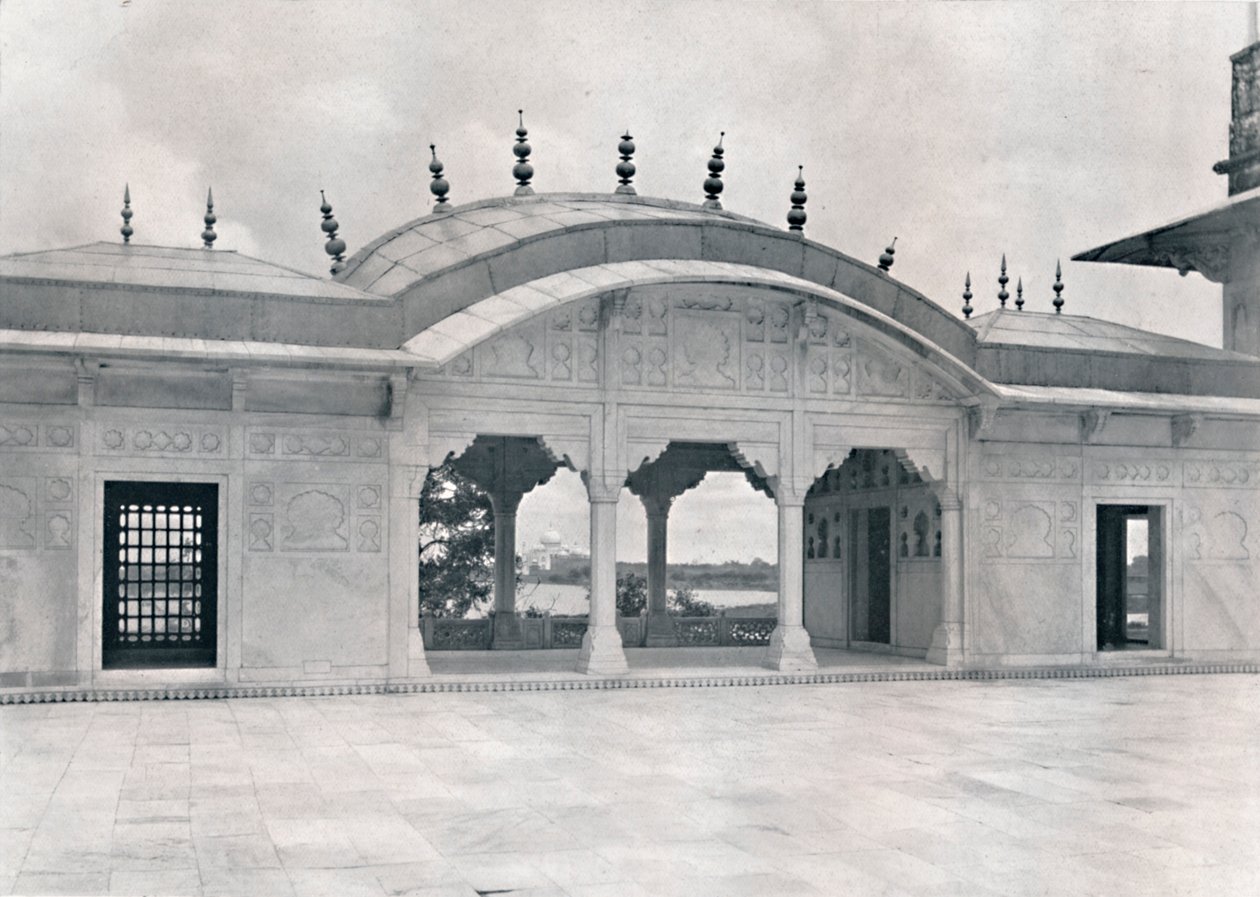 Agra. The Khas Mahal showing the Taj, c. 1910 by Unbekannt