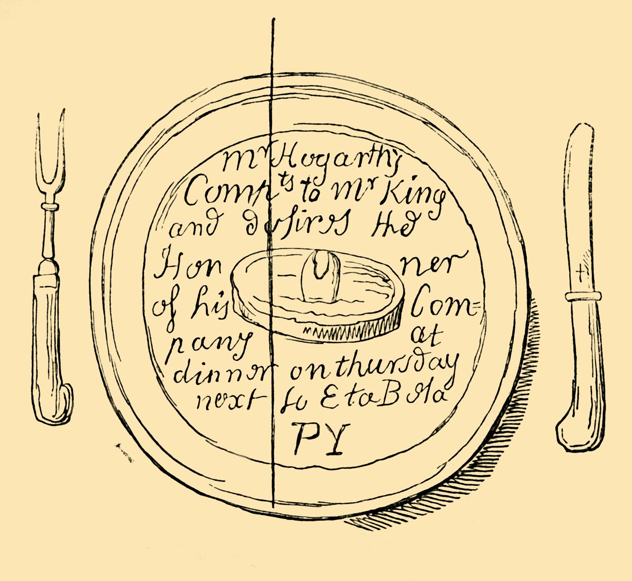 An Invitation Card by Hogarth, 1881 by Unbekannt