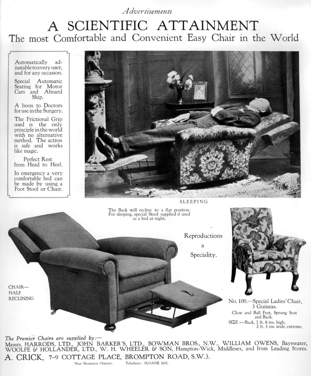 An Advertisement for Premier Easy Chairs by Unbekannt