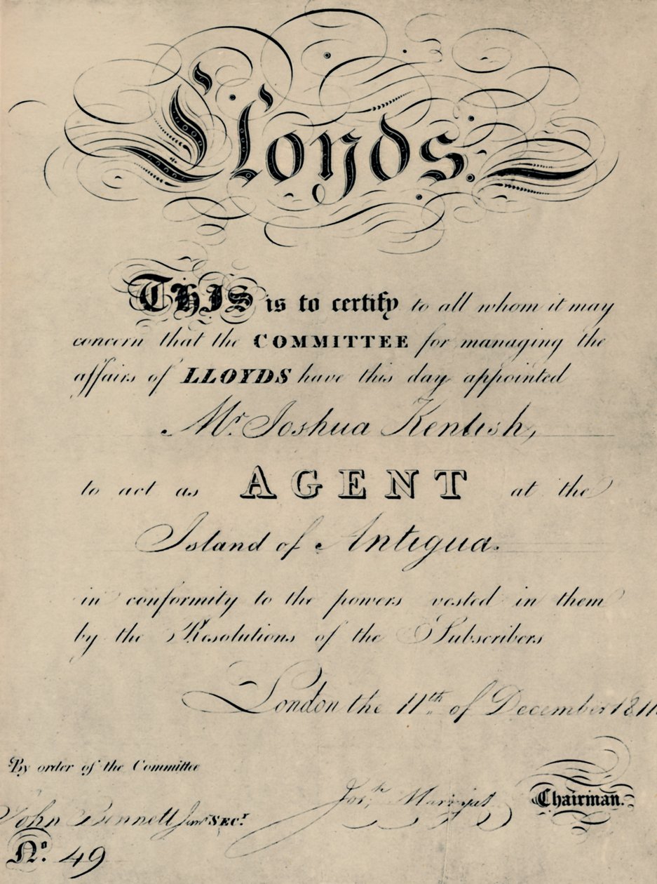 Appointment of Agent at Antigua by Unbekannt